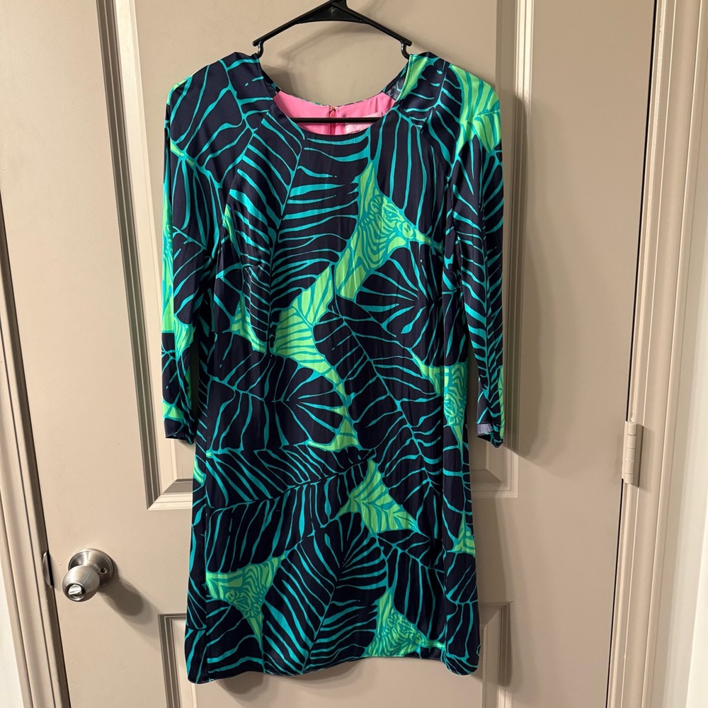 Lilly Pulitzer Navy and Lime Leaf Dress